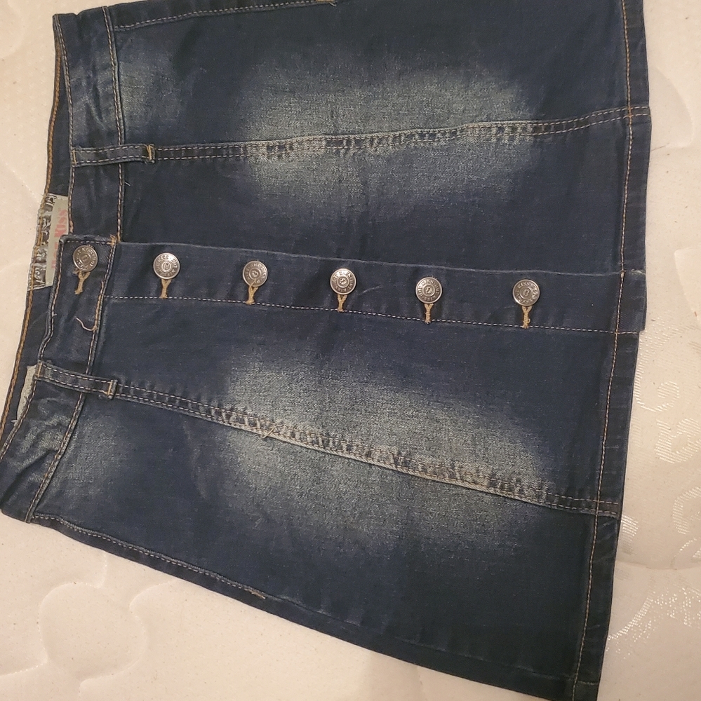 Denim mini skirt